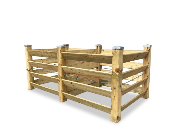 stabiler ECO Doppel-Komposter aus Holz ca. 1300 L